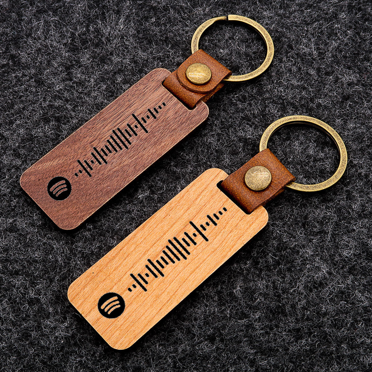 Portachiavi in legno con codice Spotify