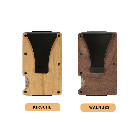 Portacarte in legno personalizzato con incisione personale, protezione RFID