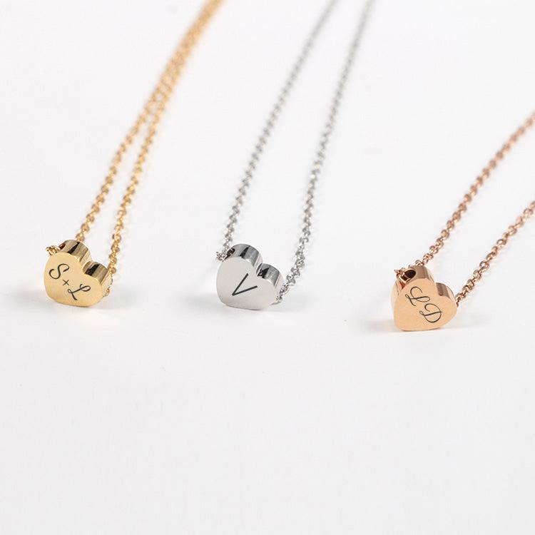 Herz Kette "Love" mit Gravur von Initialen