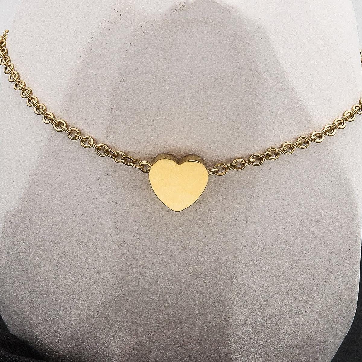 Collana con cuore "Love" e iniziali incise