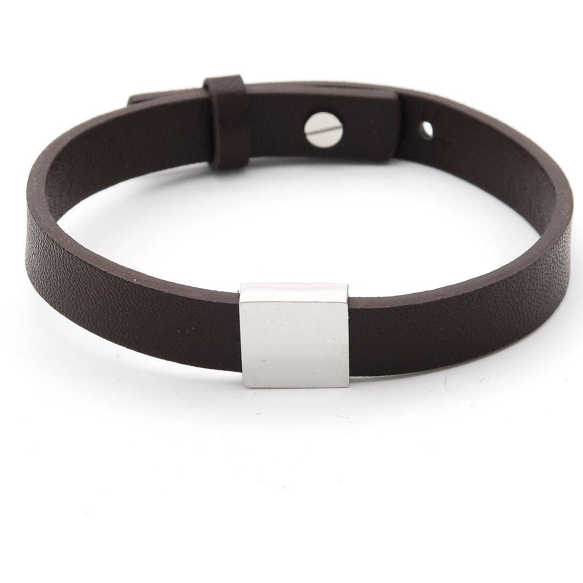 Bracciale in pelle con nomi incisi su perline, ogni nome sul bracciale. "Famiglia" personalizzato per la mamma