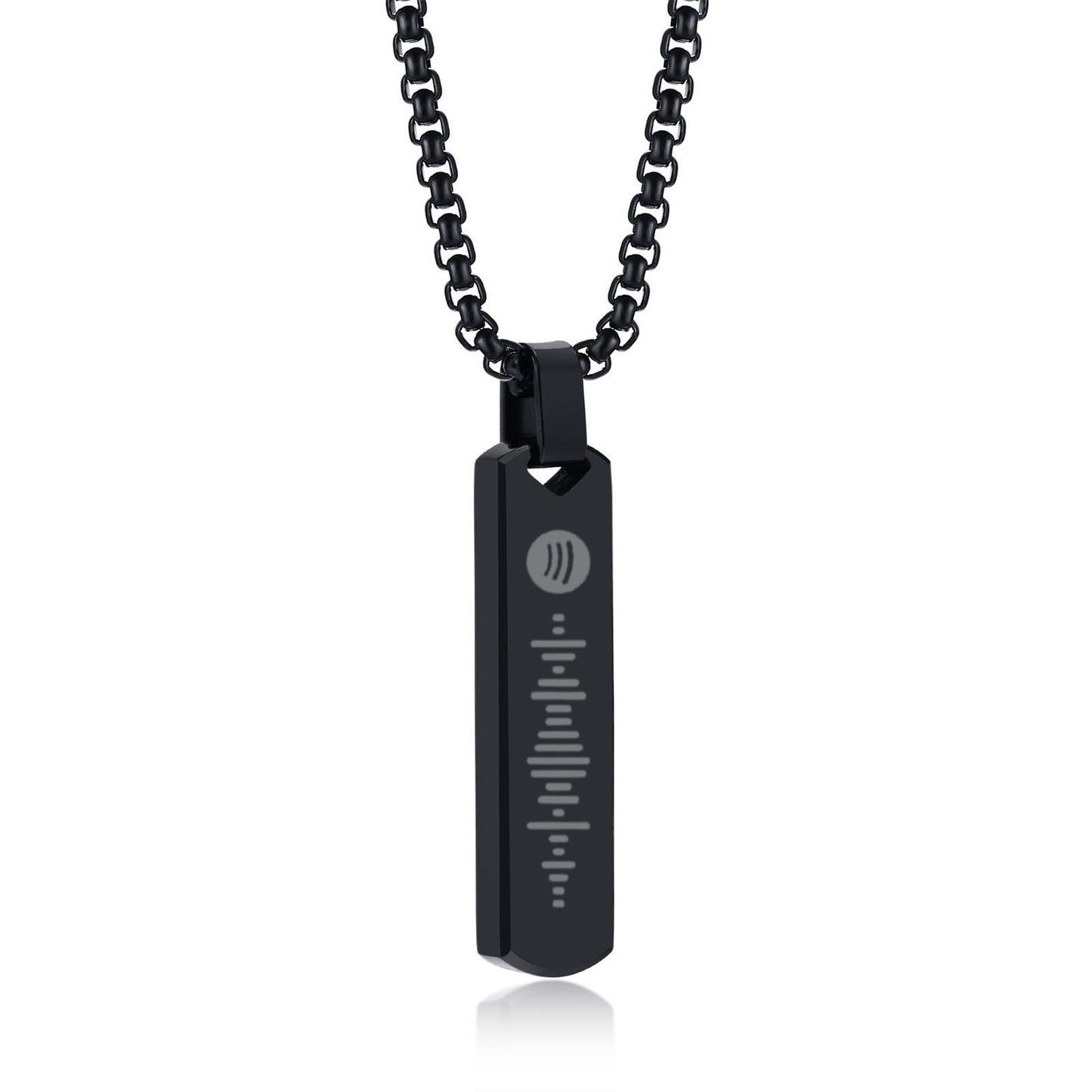 Collana con ciondolo inciso con codice a barre Spotify