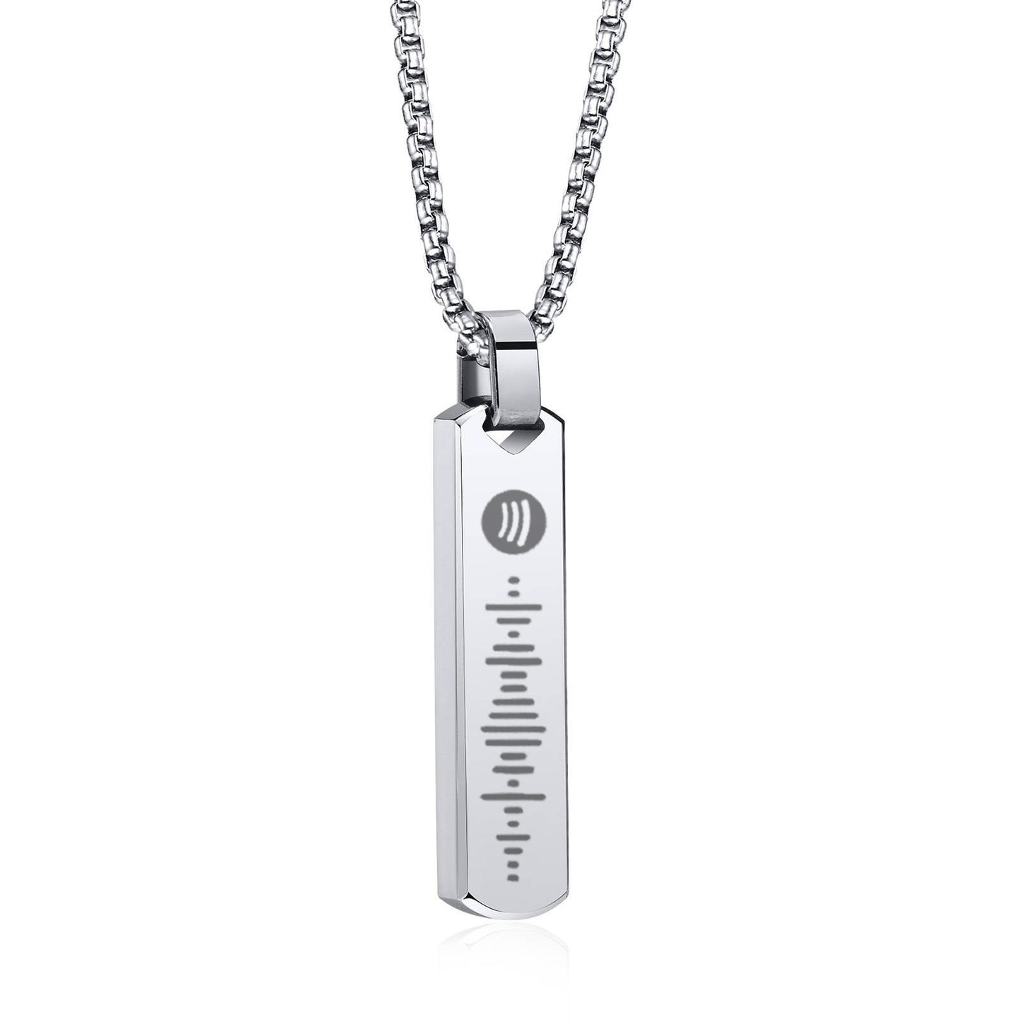 Collana con ciondolo inciso con codice a barre Spotify