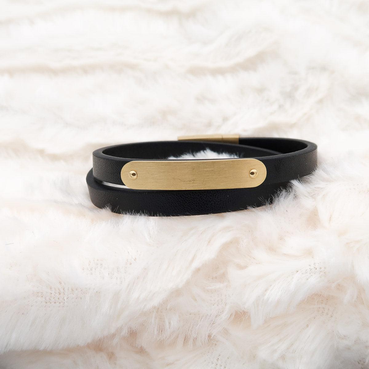 Wasserfestes Armband "Surfer" mit kostenloser Gravur - gold / Messing