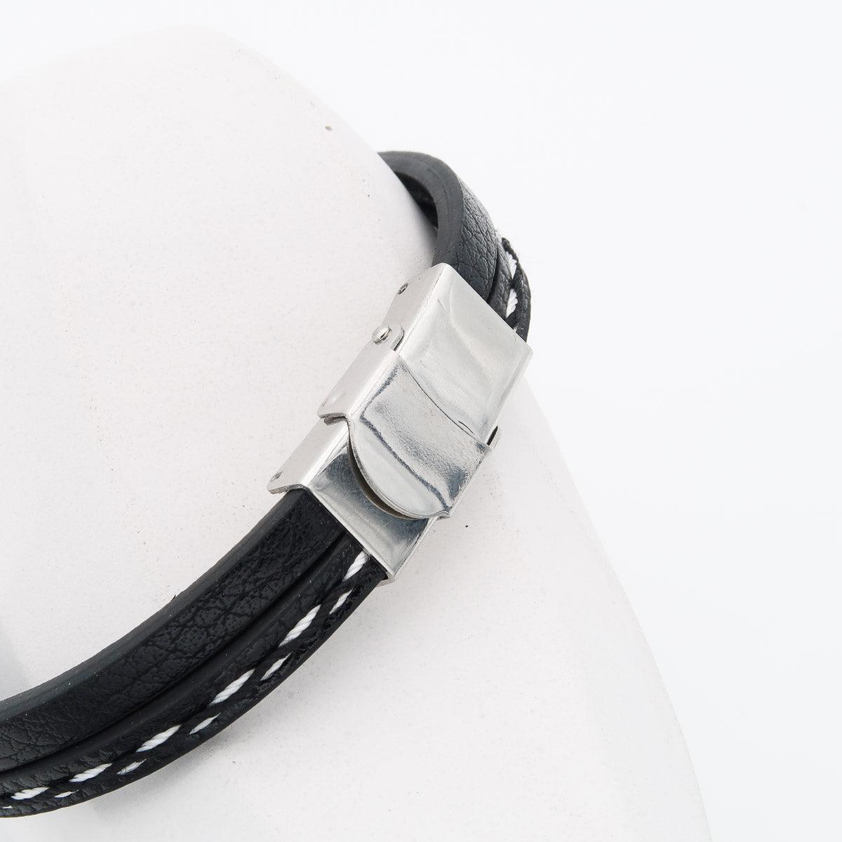 Leder Herrenarmband "Duo" in drei Farben mit kostenloser Gravur