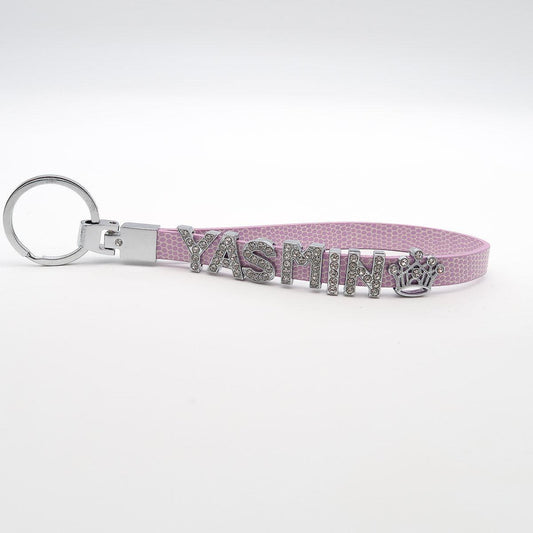 Portachiavi personalizzato "Bling Bling", lettera singola per il nome. Glamour per la chiave