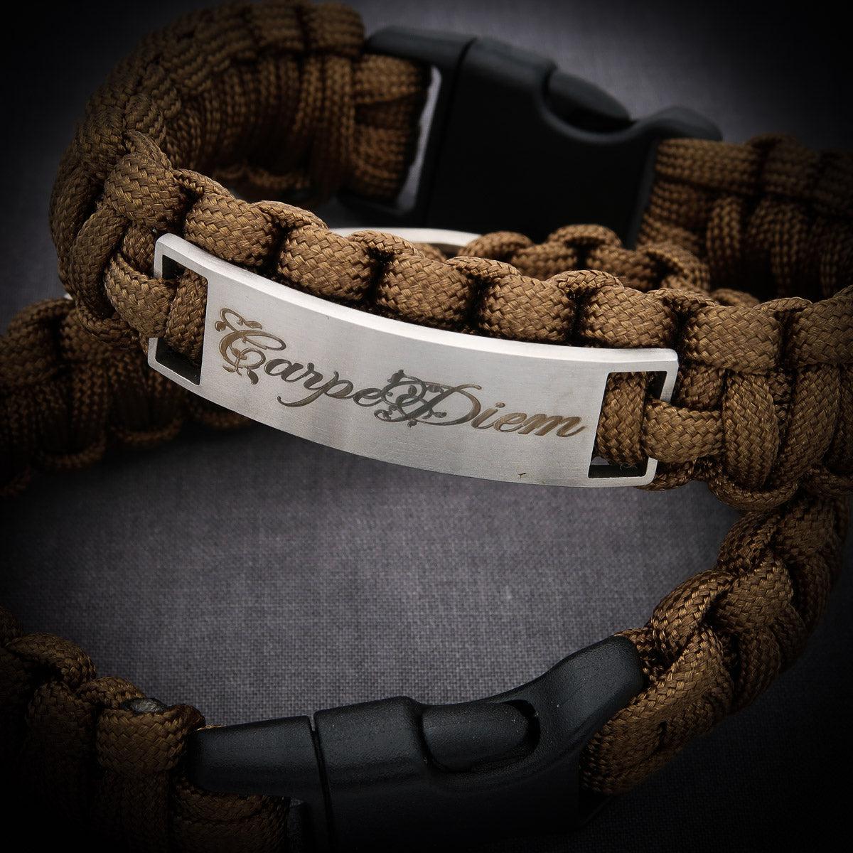 Outdoor Armband "Carpe Diem" aus Nylonseil mit kostenloser Gravur